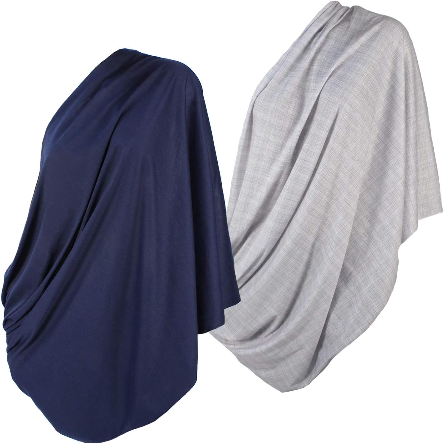 2pk LK Baby Infinity Nursing Scarf Breastfeeding Cover Ultra Soft (Grey/Navy)