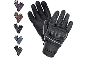 MAXAX ST-11 Gants Moto Motocross Scooter Homologués CE Gant Tactile Respirable Homologué 1KP Norme Européenne CE - En Cuir Véritable - Confortable et de Qualité - Unisexe et Mi-saison - Taille S M L XL