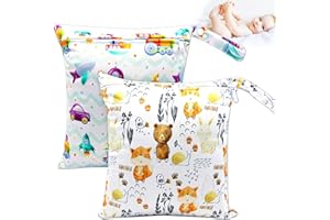NTGRTY Windeltasche, 2 Stück, Nappy Bags, Wet Dry Bags, Wet Dirty Laundry Bag, Waterproof Dry Wet Bag, Diaper Bag for Babies Swimming Camping Travel Gym Workout Beach (Universum)