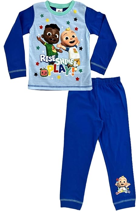 Pyjama Enfant CoComelon Manches Longues + Pantalon - 100% Coton Doux - Ensemble Confortable Pour Nuit Et Loisirs