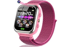 kaacly Kids Smart Watch Phone, Smart Watch for Kids Boys and Girls with Call SOS Games Music Video Camera Alarm Flashlight, Birthday Gifts for Kids,Rose Gold