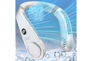 DDKJ Ventilador de Cuello con Aire Frio,Aire Acondicionado para el Cuello 4 Velocidad,Ventilador Portatil Cuello,Ventiladores de Cuello,Aire Acondicionado Cuello-Blanco