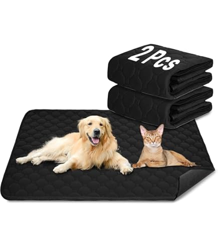 Barpor Wasbare plaspads voor honden 36 x 48 inch grijs 2 verpakkingen dikke herbruikbare puppypads sterke absorberende lekvrije hondenwattenmatten kauwbestendige antislip hondenboxpads