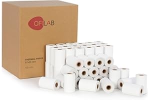 OFILAB - 100 Rollos de Papel Térmico 57x35mm para Tickets. TPV, Impresora Térmica, Datáfono, Caja Registradora. Sin Bisfenol A.