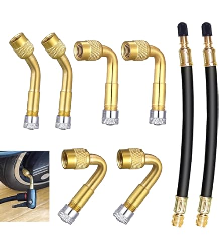 ZXM Ventielverlengingsadapter, ventielverlenging, 3 stuks, 45/90/135 graden, hoekadapter, van messing voor auto, motorfiets, vrachtwagen, fiets