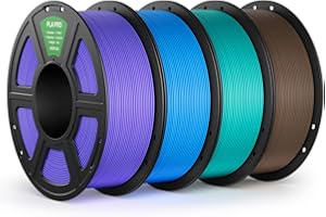 DEEPLEE PLA PRO Filamento 1.75mm, Mayor Tenacidad, Precisión Dimensional +/- 0.02 mm, Bien Enrollado, Fácil de Imprimir, para Mayoría de Impresoras 3D FDM 4KG Púrpura Azul Cielo Turquesa Marrón