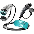 Ratio Type 2 Charging Cable 11kW 4M 16A 3 Phase - Mode 3 Type 2 to Type 2 EV Charging Cable, EV and PHEV Fast Charger Cable for Model Y / 3, Q4 e-tron, MG4, i4, EQA, Enyaq, Kona, EX30, ID.4 & More