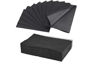 Unihuby Black Dental Bibs 50pcs Tattoo Bibs Disposable Dental Bib 13" x 18" in Tattoo Table Covers Clean Pad Premium Waterproof Tablecloths Clean Pad Patient Bib Napkins