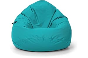 Nadimaideal Sitzsack Tropfenform Kastanie | Bodenkissen für Kinder & Erwachsene | Indoor & Outdoor | Gaming Sitzsack - Sitzkissen - Beanbag | Füllung EPS Perlen (Türkis, XXL-Durchmesser 88 cm)