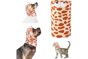 Yoolhamy Dog Snood Ear Muffs Noise Protection and Warmer for Pet Dogs and Cats Bathing (Giraffes, S)