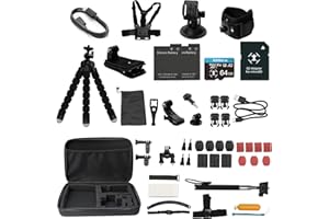 DJI Kit d'accessoires pour caméra d'action 61 en 1 Compatible avec Osmo Action 5 Pro, Osmo Action 4, Osmo Action 3, kit d'accessoires pour caméra d'action, utilisation multiscénario