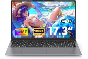 NAIKLULU Cheap Gaming Laptop 17.3 Inch N150 (1.2 GHz to 3.6 GHz) Processor, RAM 16GB SSD 1TB Gamer Laptop Computer, 1920x1080P/Webcam/Backlit Full Keyboard/6000Mah/TF Card