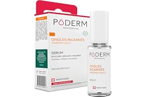 PODERM - ONGLES INCARNÉS TRAITEMENT EMOLLIENT 2en1 | Soulage la douleur, prévient l’infection | Lubrifie l’ongle et ramollit les callosités | Solution professionnelle pied/main | Fabriqué en Suisse