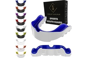 S SELF MARK Mouth Guard Gum Shield – Professional Mouth Guard for Contact Sports, Rugby, Martial Arts, Karate, Rugby, MMA, Boxing, Hockey, Football Flexible for Youth & Adult