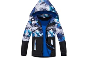 NATUST Boys Waterproof Jacket Fleece Lined Raincoat