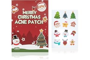 TAIMEIMAO 12 Stück Pimple Patches, Pickel Patch Weihnachten, Anti Pickel Patches, Acne Patch,Tag und Nacht Akne Patches, Wasserdicht Atmungsaktiv, Verschiedene Formen