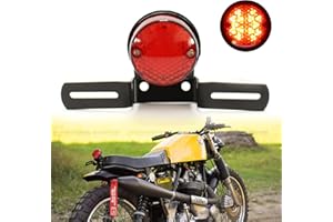 JMTBNO Feux Arrière Moto Feu Stop 30 LED Plaque D'immatriculation Intégrée Lampe de Frein Arrière avec support pour Cafe Racer Chopper Bobber Street Bike Scooter Cruiser Custom