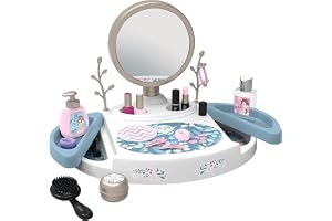 Smoby – My Beauty Studio med spegel (40 x 30,6 x 29,3 cm) – barnsminkstudio från 3 år med 15 tillbehör för hår, naglar och smink (oäkta kosmetika)