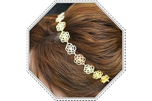 Jovono Bandeau extensible avec roses de style vintage en alliage ajouré