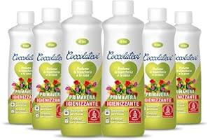COCCOLATEVI Profumatore Igienizzante Primavera, 6 Confezioni da 300 ml, Essenza Bucato da utilizzare come Profumatore Bucato Lavatrice e Asciugatrice, Profumatore Casa o Detergente Pavimento