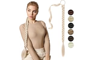 NASHRIO Lunga Coda Capelli Extension Posticci per Capelli Extension Coda di Cavallo Intrecciata con Cravatta Capelli Lunga Estensione Capelli Sintetica a Coda di Cavallo Ponytail Extension,80cm,160g