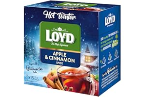 ‎LOYD LOYD - Heißer Winter Tee Apfel mit Zimt - 15 Pyramidenbeutel - Früchte- und Kräutertee, Inspiriert von Deutschem Glühwein mit Apfelfrüchten, Orangenschale, Aroniafrüchten & Wärmenden Gewürzen - 45g