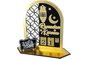 FYKERO 2024 Ramadan Advent Calendar - Reusable Advent Calendar, Ramadan Mubarak Calendar, Eid Decorations, Islamic Gifts, Ramadan Decorations for Home, Black Gold
