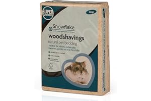 DIHL Snowflake Small Animal Wood Shavings Natural Pet Bedding 3KG, Dust Extracted Premium Pet Bed Substrate, Odour Control, For Rabbit, Hamster, Gerbil, Guinea Pig, Mouse, FSC Approved, Large