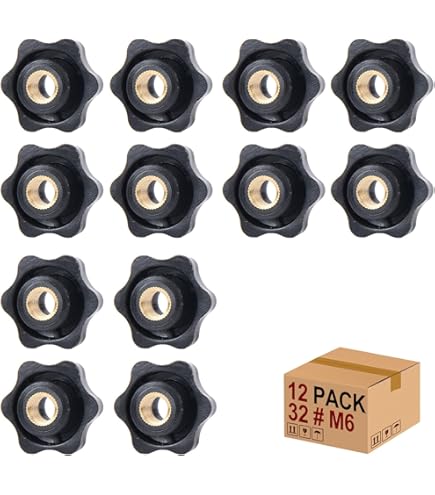 thumbnail image 2 of 1pc M6 M8 M10 M12 Stainless Steel 304 Female Thread Star Knob Handles Star Shaped Clamping Nuts Knobs Plum Hand Wheel(M8 Head 42mm 2 of 11