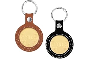 Gjinxi Porte-clés médaillon AA en cuir pour sobriété, défi standard, quartier, jetons de récupération, pièces porte-bonheur et jetons (marron, noir)