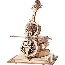 Music Park 3D-Holzpuzzle – DIY Drehbare Vintage-LED-Laterne, 154 Teile, 11.4x19.5x24.4 Cm, Geschenk Für Teenager