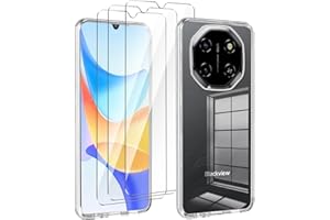 LYZXMY Hülle für Blackview Shark 6 5G(6.88") Transparent Handyhülle + 3 Stück Gehärtetes Glas Schutzfolie, Case Weich Silikon TPU Schutzhülle Cover