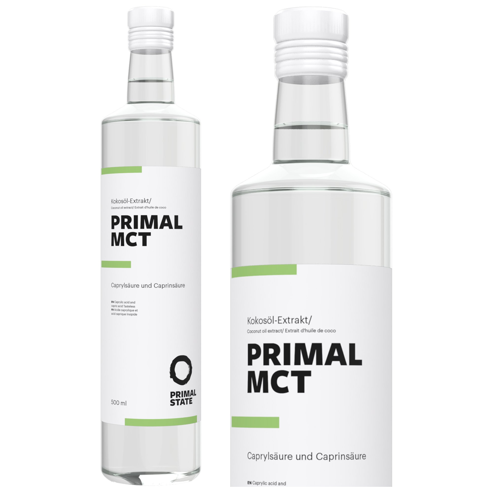 MCT Öl von Primal State in 100ml Glasflasche aus 100% Kokosöl, 70% Caprylsäure und 30% Caprinsäure