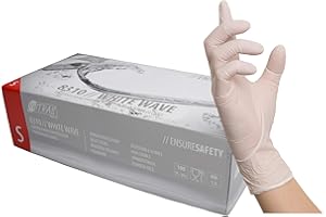 NITRAS MEDICAL weiße Nitrilhandschuhe, Einweghandschuhe 100 Stück 1 Box Einmalhandschuhe, Untersuchungshandschuhe, Nitril Handschuhe, puderfrei, ohne Latex, unsteril, latexfrei, disposible gloves (M)