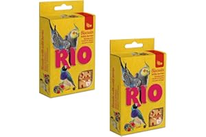 RIO Biscuits with Wild Berries | Double Pack | 2 x 35 g | Supplementary Feed for Ornamental Birds | Consists of Whole Eggs and Cereals | For Variety on the Menu