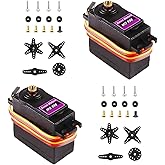 HUAZIZ 2 pezzi servo motori, ingranaggi metallici, coppia servo motore digitale ad alta velocità, per auto intelligente, JR, 