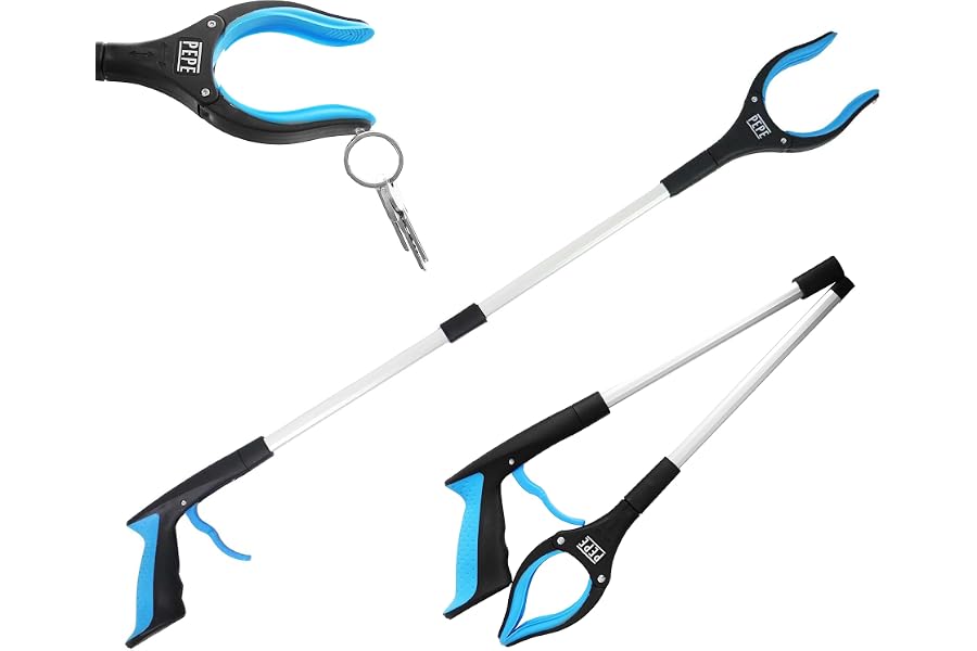 PEPE Mobility Pinza Brazo Recoge Objetos Plegable, Larga para Alcanzar, Pinzas Ergonomicas con Imán, Alcanzador de Objeto