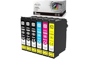 INK4U 29XL Cartucho de Tinta Compatible para Epson 29 para Epson Expression Home XP-235 XP-245 XP-255 XP-247 XP-330 XP-332 XP-352 XP-335 XP-342 XP-345 XP-430 XP-432 XP-435 (6 Paquetes)