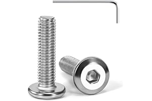 Tunejoy Tornillos de Cabeza Plana M5 x 20 mm Tornillo de Cabeza Hexagonal de Acero Inoxidable A2 V2A Perno de Muebles con llave Allen Rosca Completa 20 Piezas