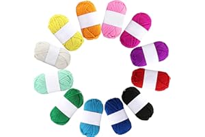 WENDERGO 12 Pack Double Knitting Yarn Acrylic Wool Crochet Yarn for Small Yarn Projects Handcrafts 10g