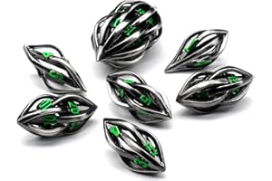 Dadi D&D Arcanum, Set Dadi D&D Metallo con Scatola Dadi DND Poliedrici Vuoti Set Dadi da Gioco per Dungeons and Dragons HNCCESG Dadi D4/D6/D8/D10(0-9 e 00-90)/D12/D20 Facce()
