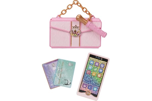 Collection Disney Princesses : Téléphone factice. Comprend Un téléphone factice, Un Gloss factice, des Cartes de crédit factices et Un Sac pour Les Petites Filles à la Mode dès 3 Ans.