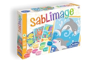 SENTOSPHÈRE Sandbilder: Fische und Delphine: Mit Sand in über 15 Farbtönen 4 Bilder gestalten