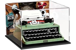 icuanuty Acryl Vitrine für Lego Schreibmaschine 21327 ,Staubdichte Lagerung Vitrine für Lego 21327, für Lego-Liebhaber (Nur Vitrine), Size:35x30x20 cm
