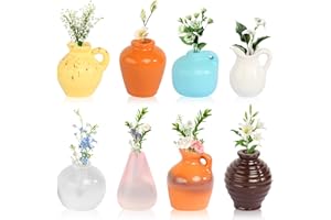 WGDVVJV Mini Vase Fridge Magnets 8 Pcs Cute Magnetic Flower Vase 3D Vase Fridge Magnets without Flowers for Kitchen Refrigerator Office