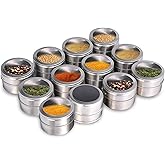 12 Pieces Magnet Spice Bowl - Stainless Steel Durable Material, Strong Magnet, Odor Proof, Easy to Clean, Pr