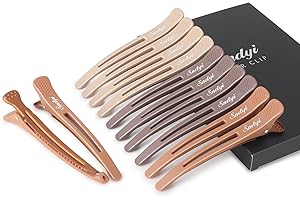 Sndyi Pinzas Pelo Peluqueria, 12 Piezas Pinza de Pelo de Duckbill, Pinzas de Pelo de Salón Profesional para Peinar y Seccionar, Accesorios Perfectos para el Cabello de Niñas y Mujeres - 11cm, Neutros