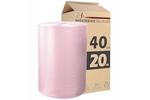 MARKENWARE BILLIG Luftpolsterfolie kleine Rolle 40cm x 20m Noppenfolie - Bubble Wrap Verpackungsmaterial - Polster - Pack - & Verpackungsfolie (1x 40cm x 20m)