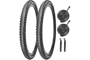 SIMEIQI 2-Pack 27.5 x 2.10 (54-584) Mountain Bike Tyres 27.5 Inch Replacement Foldable Bicycle Tyres with Schrader AV32mm Inner Tubes for 27.5 x 1.95 27.5 x 2.125 MTB Hybrid Off Road Bike