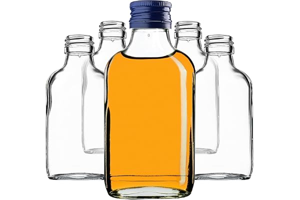 KADAX Flachmann 100 ml, 10 st, små glasflaskor med skruvlock, flaskor, tomma flaskor att fylla, mini likörflaskor, snapsflaskor